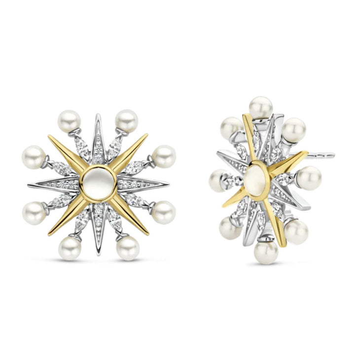 Ti Sento Yellow Gold Plated Starburst Stud Earrings 7930YP