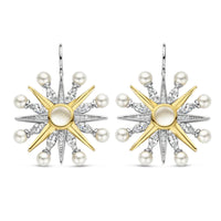 Ti Sento Yellow Gold Plated Starburst Drop Earrings 7931YP