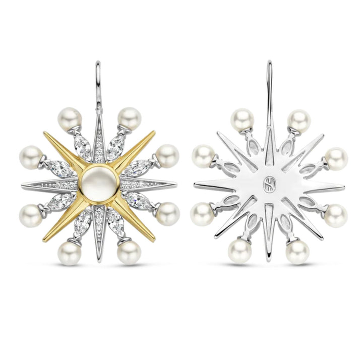 Ti Sento Yellow Gold Plated Starburst Drop Earrings 7931YP
