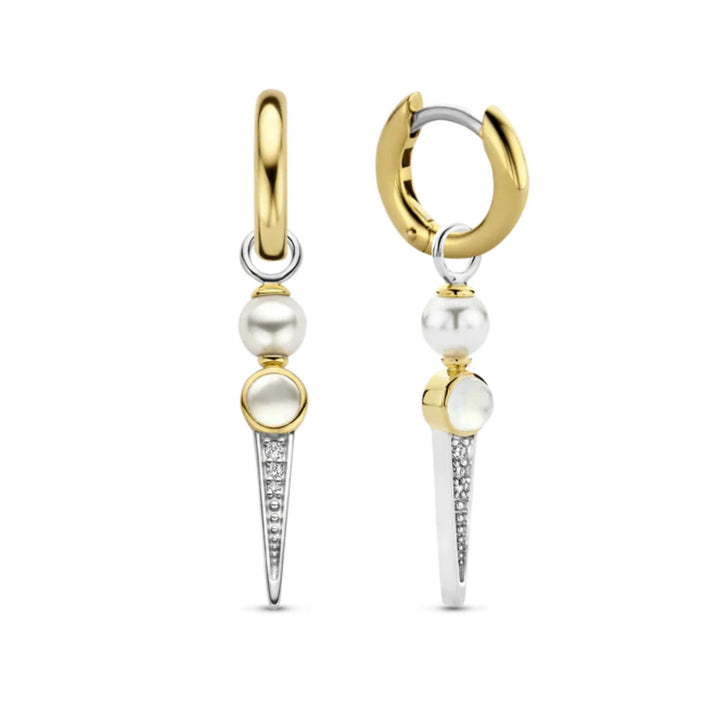 Ti Sento Yellow Gold Plated Edgy Drop Earrings