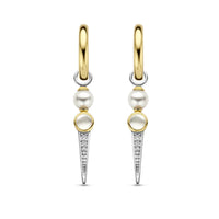 Ti Sento Yellow Gold Plated Edgy Drop Earrings