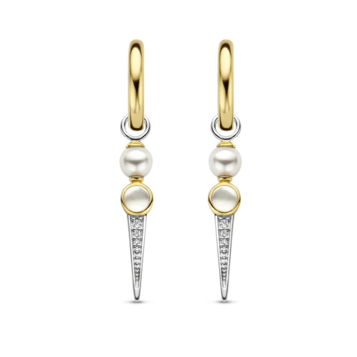 Ti Sento Yellow Gold Plated Edgy Drop Earrings