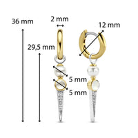 Ti Sento Yellow Gold Plated Edgy Drop Earrings