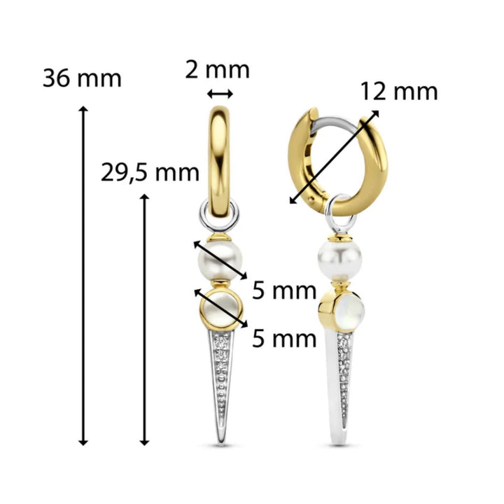 Ti Sento Yellow Gold Plated Edgy Drop Earrings