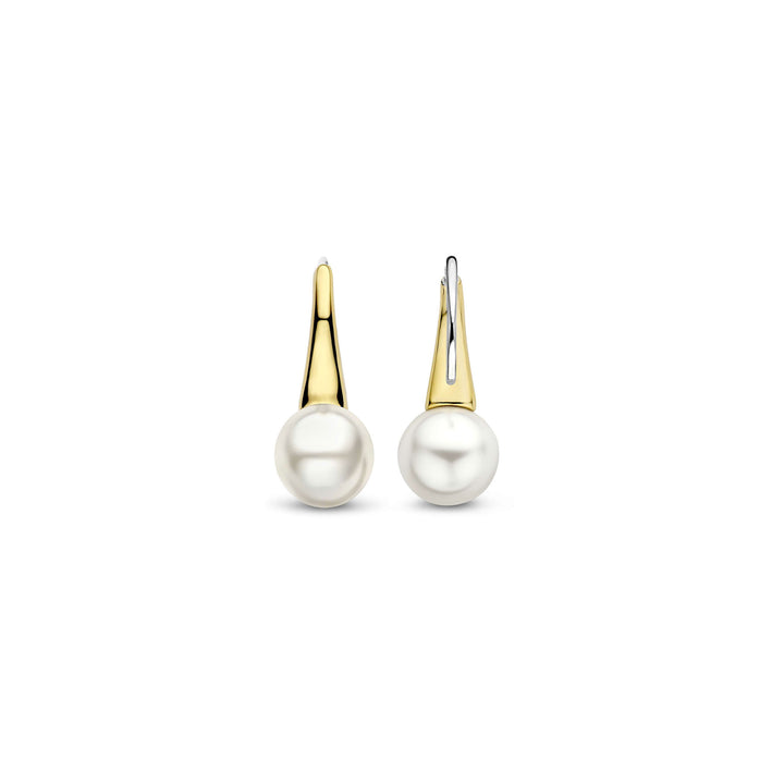 Ti Sento Yellow Gold Plated Shell Pearl Drop Earrings 7937YP - Michael Jones Jeweller