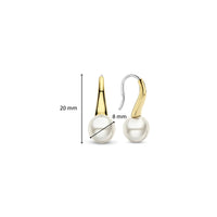 Ti Sento Yellow Gold Plated Shell Pearl Drop Earrings 7937YP - Michael Jones Jeweller