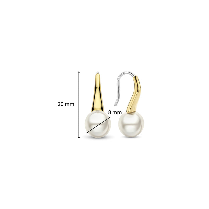 Ti Sento Yellow Gold Plated Shell Pearl Drop Earrings 7937YP - Michael Jones Jeweller