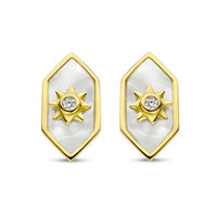 Ti Sento Yellow Gold Plated Mother Of Pearl Stud Earrings 7943MW - Michael Jones Jeweller
