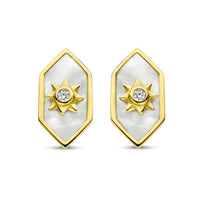 Ti Sento Yellow Gold Plated Mother Of Pearl Stud Earrings 7943MW