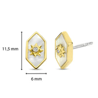 Ti Sento Yellow Gold Plated Mother Of Pearl Stud Earrings 7943MW