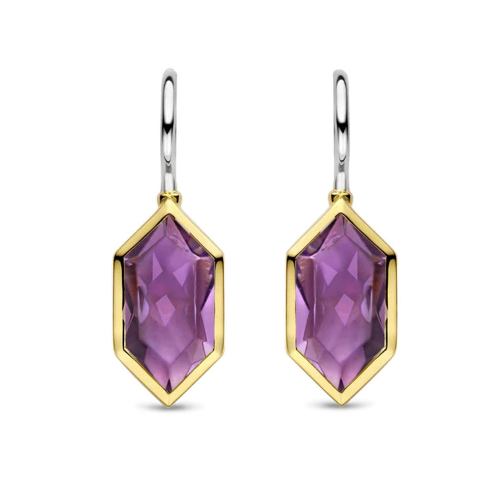 Ti Sento Purple Geometric Drop Earrings 7945PU