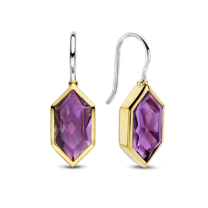Ti Sento Purple Geometric Drop Earrings 7945PU