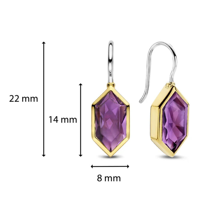 Ti Sento Purple Geometric Drop Earrings 7945PU