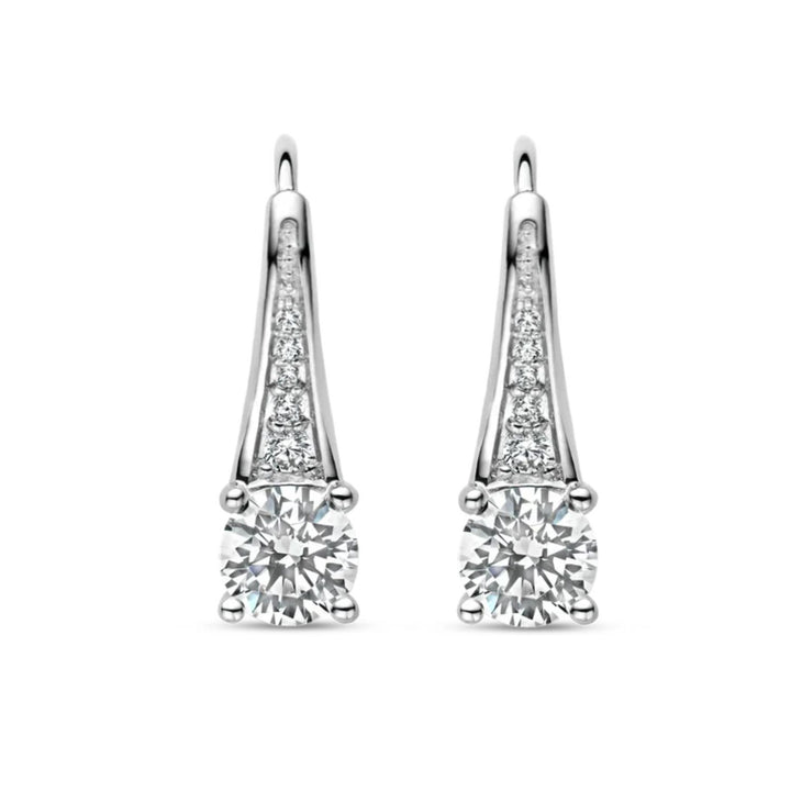 Ti Sento Silver CZ Tapered Drop Earrings 7948ZI