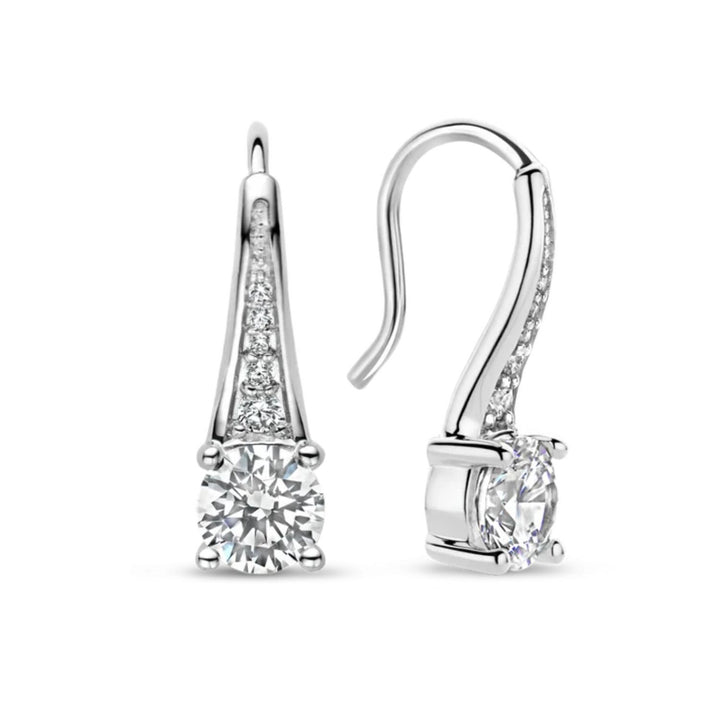 Ti Sento Silver CZ Tapered Drop Earrings 7948ZI