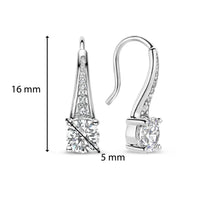 Ti Sento Silver CZ Tapered Drop Earrings 7948ZI
