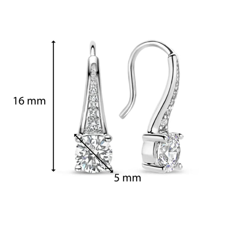 Ti Sento Silver CZ Tapered Drop Earrings 7948ZI
