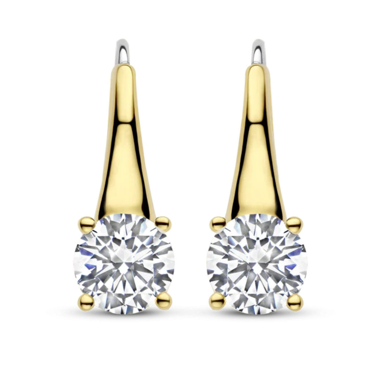 Ti Sento Yellow Gold Plated CZ Tapered Drop Earrings 7949ZY - Michael Jones Jeweller