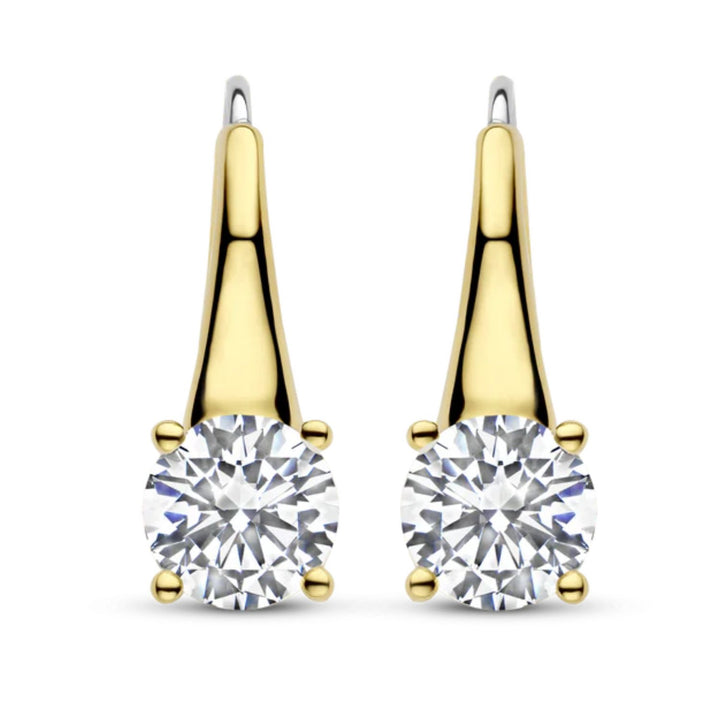 Ti Sento Yellow Gold Plated CZ Tapered Drop Earrings 7949ZY