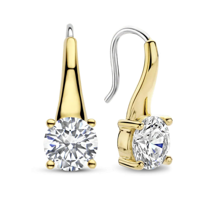 Ti Sento Yellow Gold Plated CZ Tapered Drop Earrings 7949ZY