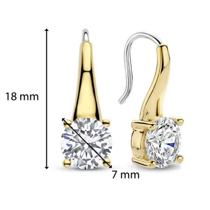 Ti Sento Yellow Gold Plated CZ Tapered Drop Earrings 7949ZY