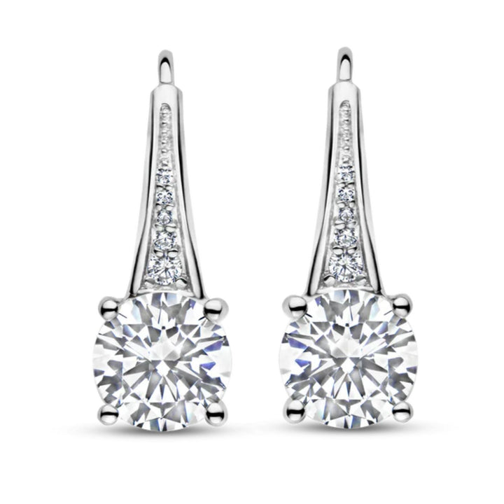 Ti Sento Silver Large CZ Tapered Drop Earrings 7950ZI