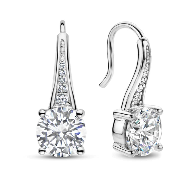 Ti Sento Silver Large CZ Tapered Drop Earrings 7950ZI