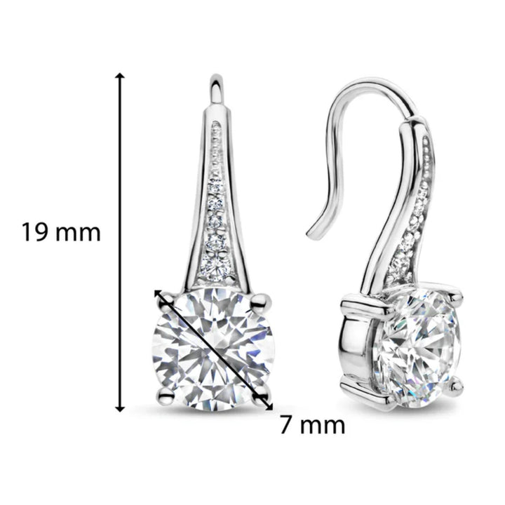 Ti Sento Silver Large CZ Tapered Drop Earrings 7950ZI