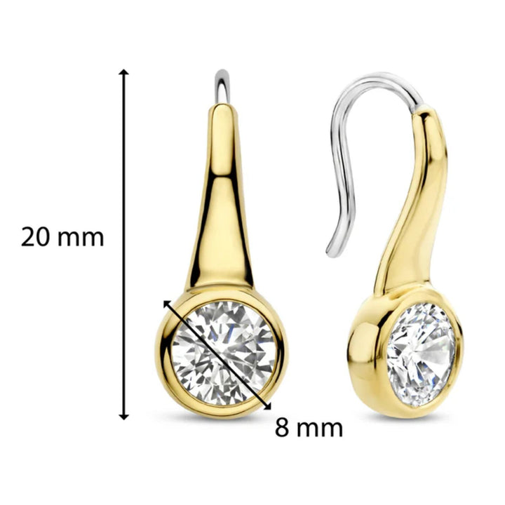 Ti Sento Yellow Gold plated CZ Drop Earrings 7951ZY