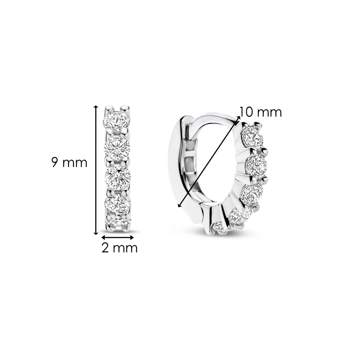 Ti Sento Cubic Zirconia Mini 10mm Huggy Hoop Earrings - Michael Jones Jeweller