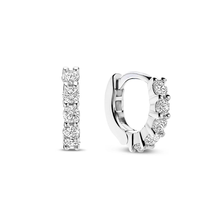 Ti Sento Cubic Zirconia Mini 10mm Huggy Hoop Earrings