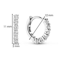 Ti Sento Cubic Zirconia Small 12mm Huggy Hoop Earrings