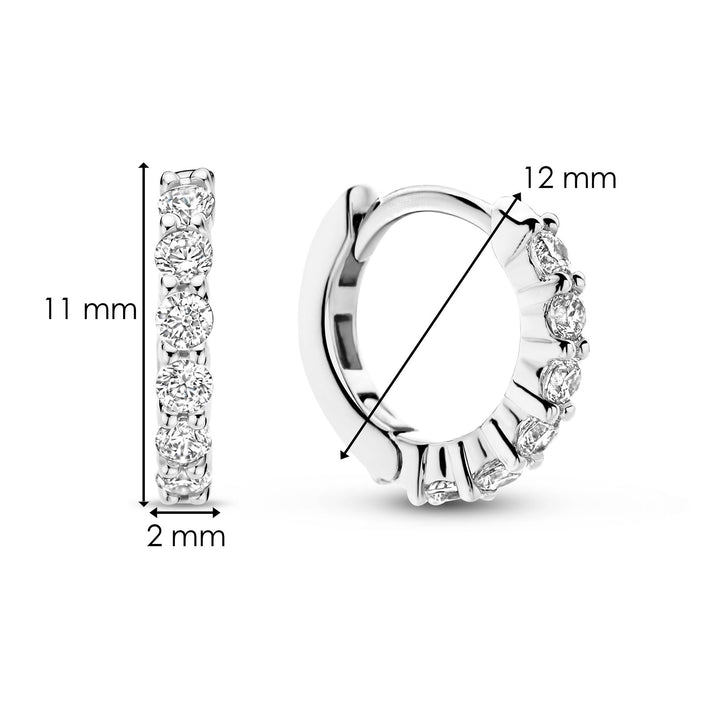 Ti Sento Cubic Zirconia Small 12mm Huggy Hoop Earrings