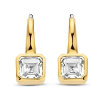 Ti Sento Yellow Gold Plated Square CZ Drop Earrings 7966ZY