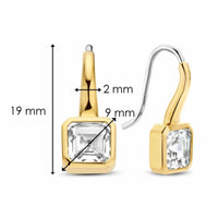 Ti Sento Yellow Gold Plated Square CZ Drop Earrings 7966ZY