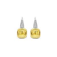 Ti Sento Yellow Gold Plated Yellow Crystal and Cubic Zirconia Drop Earrings 7969DY