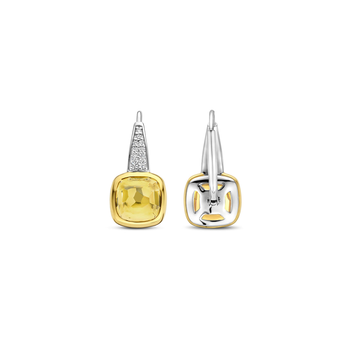 Ti Sento Yellow Gold Plated Yellow Crystal and Cubic Zirconia Drop Earrings 7969DY - Michael Jones Jeweller
