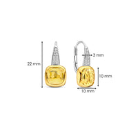 Ti Sento Yellow Gold Plated Yellow Crystal and Cubic Zirconia Drop Earrings 7969DY