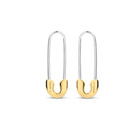Ti Sento Yellow Gold Plated Safety Pin Drop Earrings - Michael Jones Jeweller