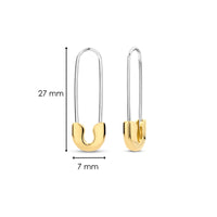 Ti Sento Yellow Gold Plated Safety Pin Drop Earrings - Michael Jones Jeweller