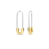 Ti Sento Yellow Gold Plated Safety Pin Drop Earrings - Michael Jones Jeweller