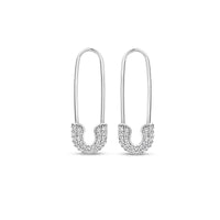Ti Sento Cubic Zirconia Safety Pin Drop Earrings - Michael Jones Jeweller