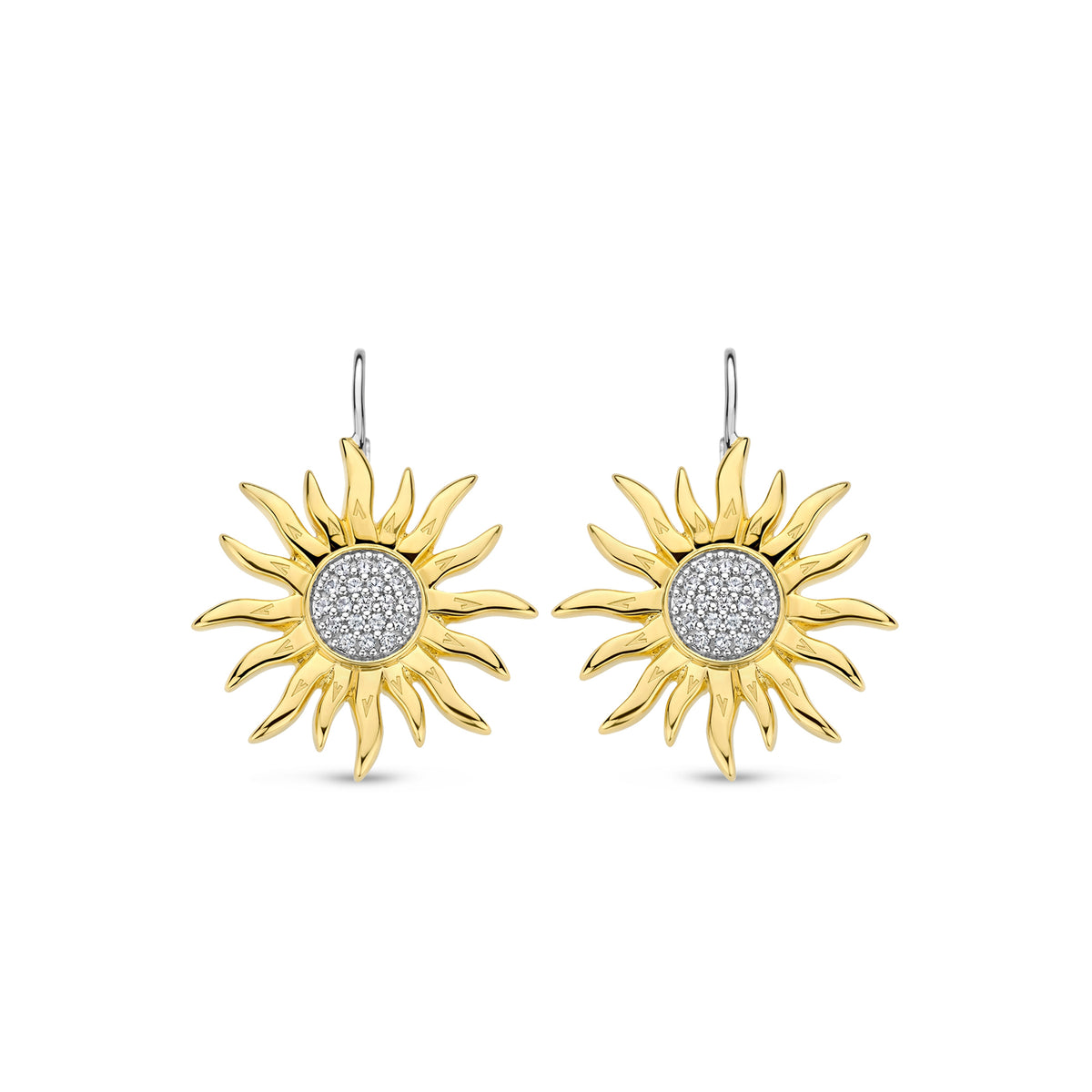 Ti Sento Yellow Gold Plated Cubic Zirconia Sun Drop Earrings 7972ZY - Michael Jones Jeweller