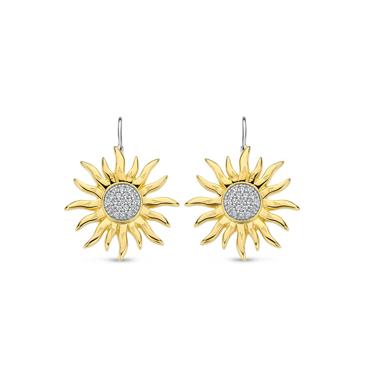 Ti Sento Yellow Gold Plated Cubic Zirconia Sun Drop Earrings 7972ZY