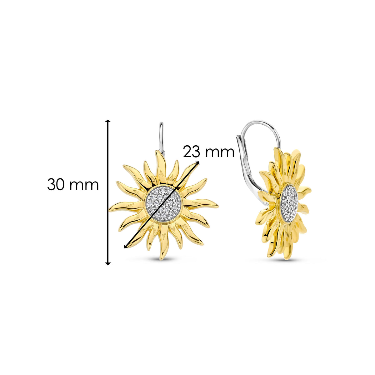 Ti Sento Yellow Gold Plated Cubic Zirconia Sun Drop Earrings 7972ZY - Michael Jones Jeweller