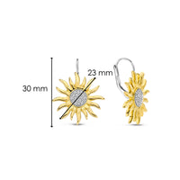 Ti Sento Yellow Gold Plated Cubic Zirconia Sun Drop Earrings 7972ZY