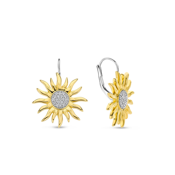 Ti Sento Yellow Gold Plated Cubic Zirconia Sun Drop Earrings 7972ZY