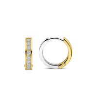 Ti Sento Cubic Zirconia Yellow Gold Plated Hoop Earrings 7973ZY - Michael Jones Jeweller