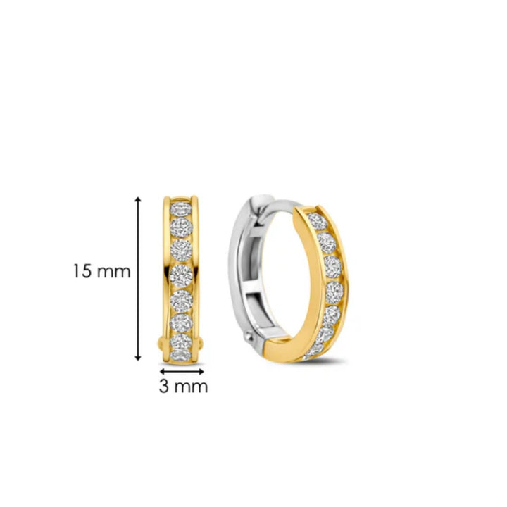 Ti Sento Cubic Zirconia Yellow Gold Plated Hoop Earrings 7973ZY - Michael Jones Jeweller