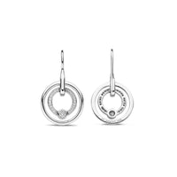 Ti Sento Cubic Zirconia Double Circle Drop Earrings - Michael Jones Jeweller